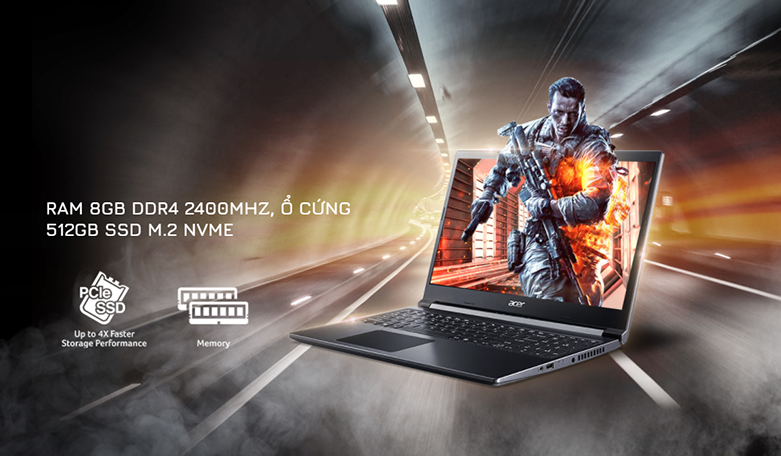 Laptop Acer Aspire 7 A715-41G-R282 (NH.Q8SSV.005) | RAM 8GB DDR4 2400MHz