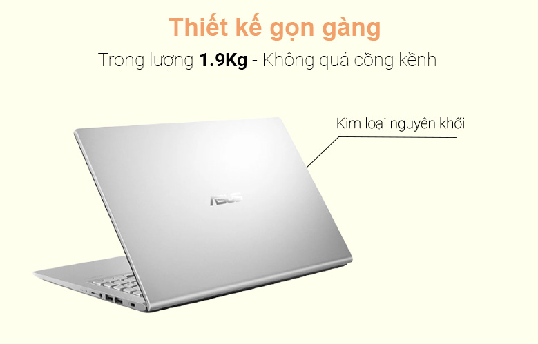Laptop Asus D515UA-EJ082T (AMD Ryzen 7 5700U) (Xám) | Thiết kế gọn gàng