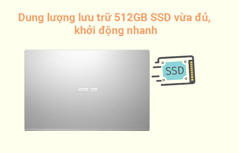 Laptop Asus D515UA-EJ082T (AMD Ryzen 7 5700U) (Xám) | Dung lượng lưu trữ lớn