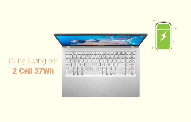 Laptop Asus D515UA-EJ082T (AMD Ryzen 7 5700U) (Xám) | Dung lượng pin lớn