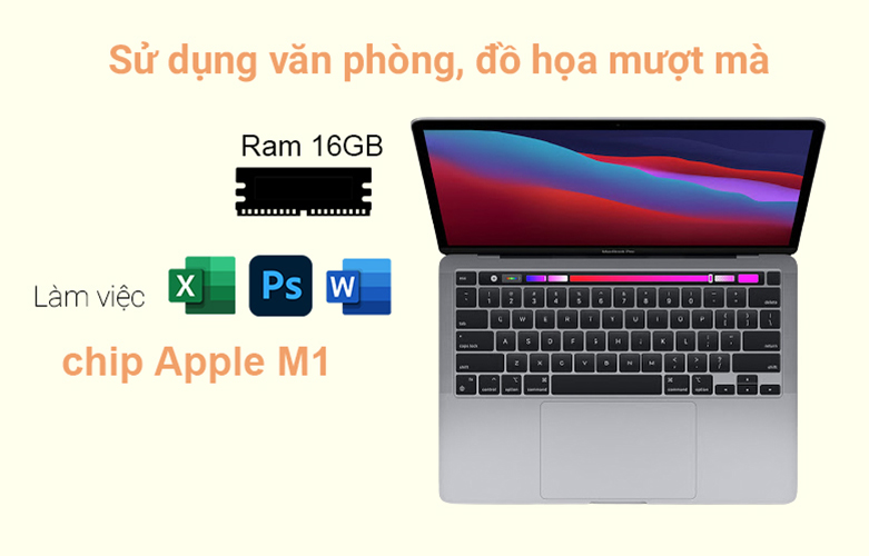 Laptop MacBook Pro 2020 13.3" Z11B000CT (M1/16GB/SSD256GB) (Xám) | Hiệu năng mạnh mẽ