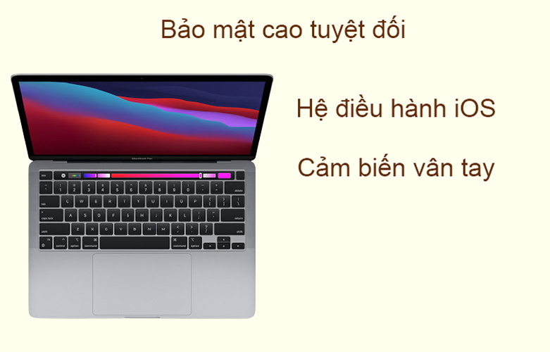 Laptop MacBook Pro 2020 13.3" Z11B000CT (M1/16GB/SSD256GB) (Xám) | Bảo mật cao tuyệt đối
