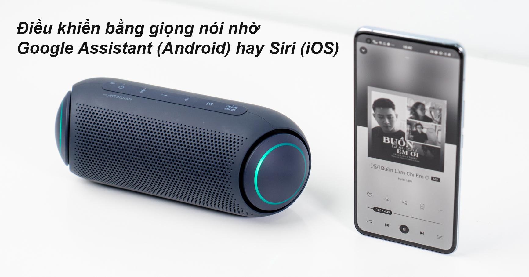 Loa Bluetooth LG PL5 (Xanh Đen) | Điều khiển bằng giọng nói 