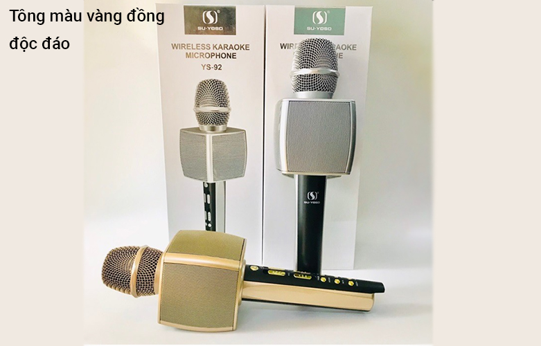 Mic karaoke YS-92 SUYOSD (Vàng) | Tông màu vàng đồng độc đáo