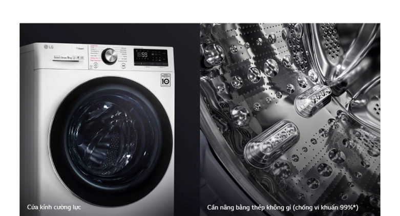 Máy giặt LG Inverter 9 kg FV1409S3W | Thiết kế thông minh