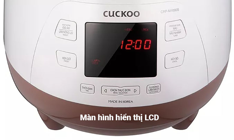 Nồi cơm áp suất điện tử Cuckoo CRP-M1000S | Khối lượng không quá nặng, màn hình hiển thị LCD
