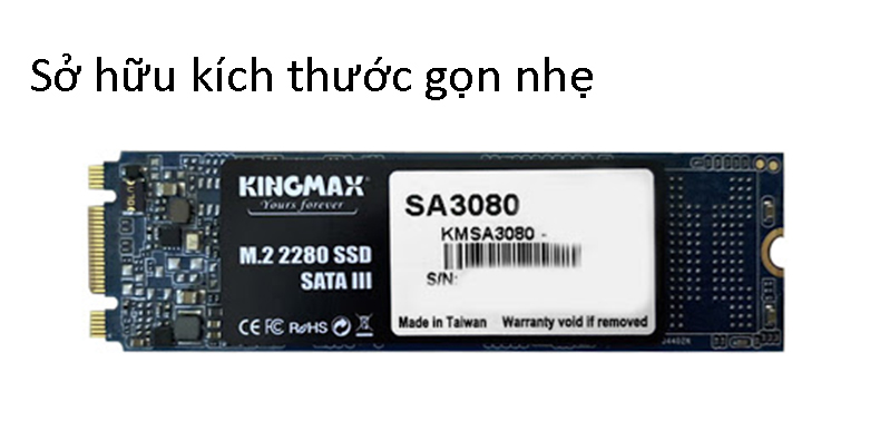Ổ cứng SSD Kingmax SA3080 M.2 2280 512GB | Kích thước gọn nhẹ