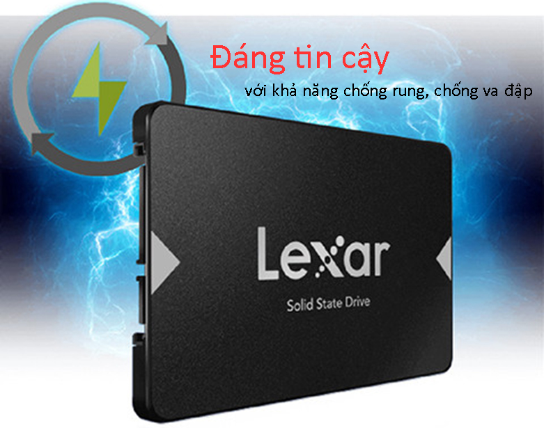Ổ cứng SSD Lexar 2.5" 256GB Sata III 6Gb/s (NS100-256GB) | Khả năng chống rung đập