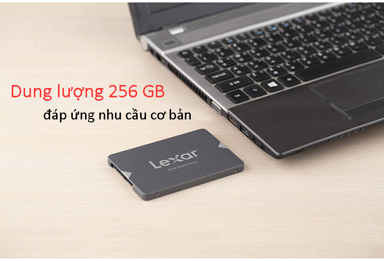 Ổ cứng SSD Lexar 2.5" 256GB Sata III 6Gb/s (NS100-256GB) | Dung lượng 256GB đáp ứng nhu cầu cơ bản cùng tốc độ xử lý cao