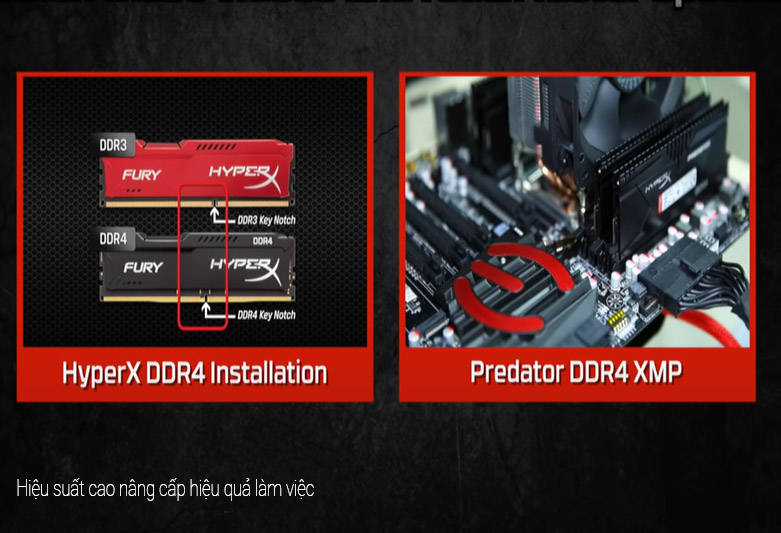 Ram DDR4 Kingston HyperX Fury Black 8GB (3000) (HX430C15FB3/8) | hiệu suất cao nâng cấp hiệu quả làm việc