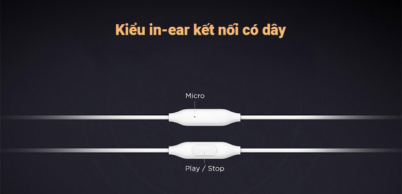 Tai nghe Xiaomi Mi Basic (Bạc) || Kiểu in-ear kết nối có dây