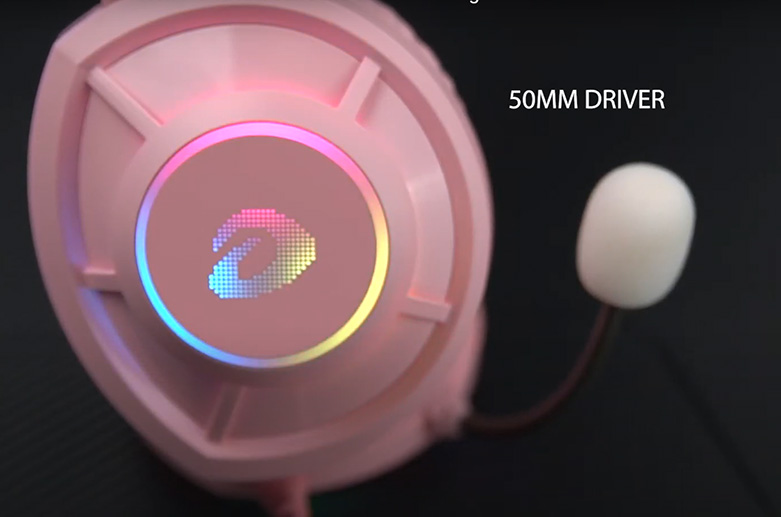 Tai nghe gaming DareU EH469 Queen RGB Hồng || Kích thước driver 50mm