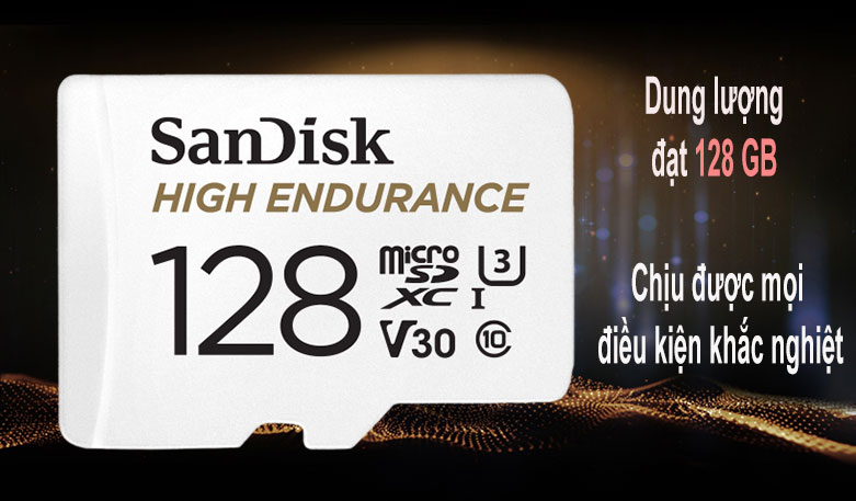 Thẻ nhớ SanDisk High Endurance microSDX 128Gb SDSQQNR-128G-GN6IA (Có adaptor) | Dung lượng 128 GB, chịu được mọi điều kiện khắc nghiệt