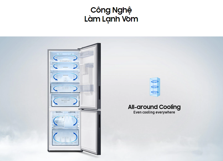 Tủ lạnh Samsung Inverter 307 lít RB30N4170BU/SV | Công nghệ làm lạnh vòm