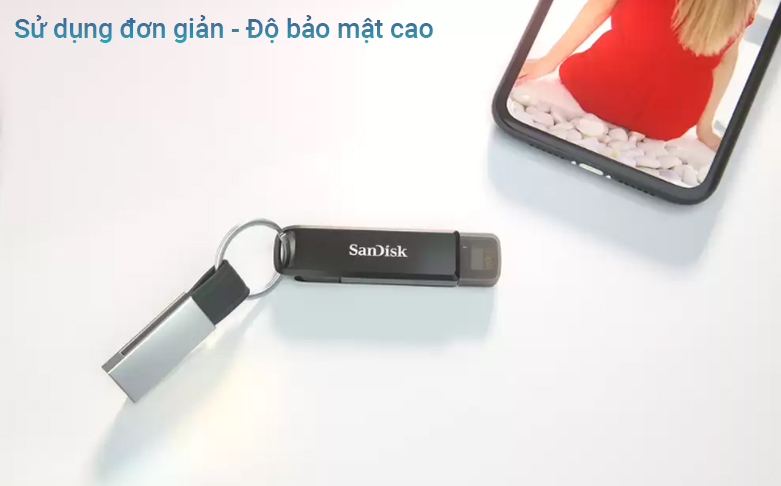 USB Sandisk iXpand IX70- 128GB Dual Lightning/ Type C USB 3.1 SDIX70N-128G-GN6NE | Sử dụng đơn giản, Độ bảo mật cao