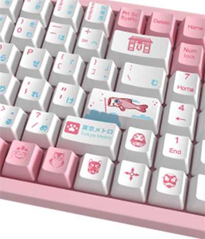 Bàn phím cơ Akko 3096 World Tour Tokyo R2 Pink Switch | Bộ keycap pbt chất lượng