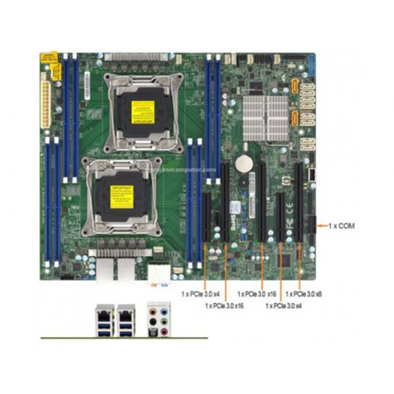 Mainboard Supermicro MBD-X10DAL-i (C612 Dual LGA-2011-3) | Đầy đủ các cổng kết nối