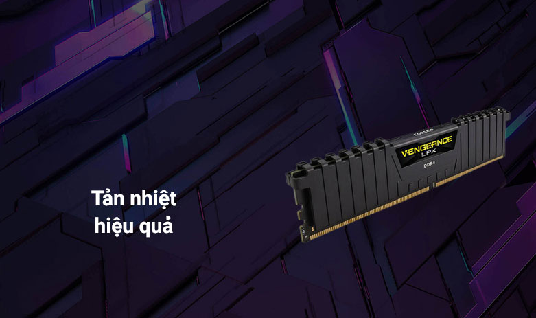 RAM Corsair Vengeance LPX 8GB (1x8GB) DDR4 3000MHz Black (CMK8GX4M1D3000C16) | tản nhiệt hiệu quả 