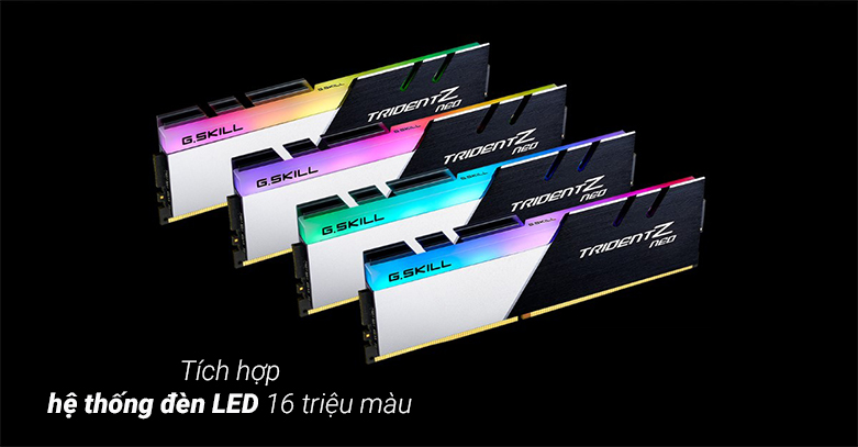 RAM G.Skill Trident Z Neo 64GB (2x32GB) DDR4 3600MHz (F4-3600C18D-64GTZN) | Đèn LED RGB