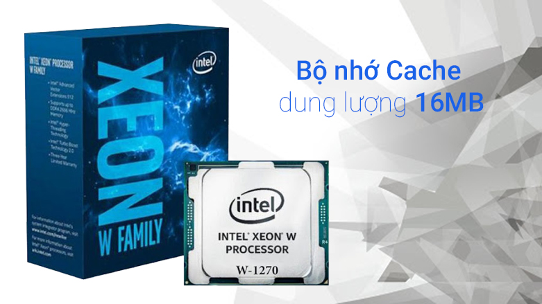 CPU Intel Xeon W-1270 | Bộ nhớ cache 