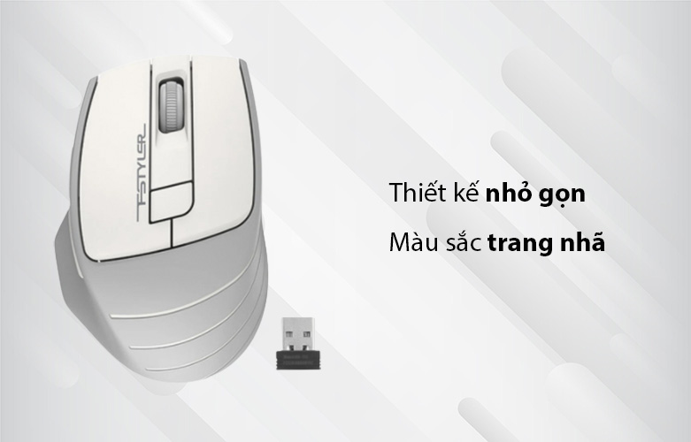 Chuột máy tính không dây A4Tech FG30S Silent (Trắng) | Thiết kế nhỏ gọn, màu sắc trang nhã