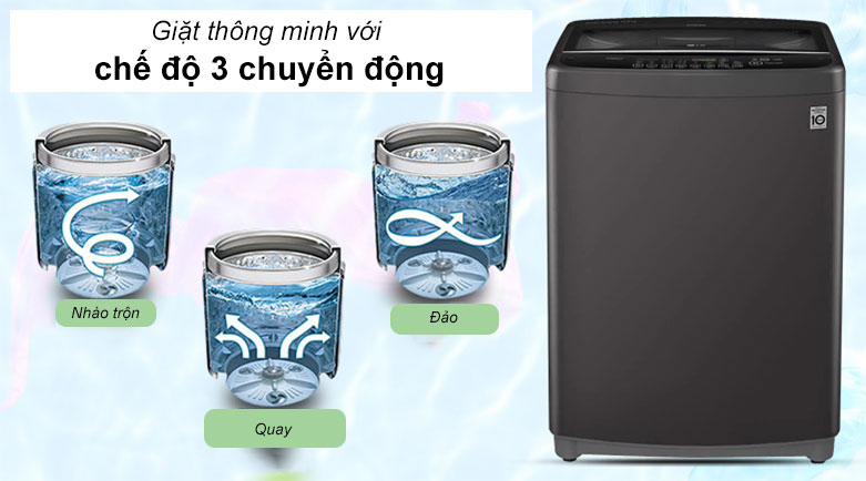Máy giặt LG Inverter 11.5 kg T2351VSAB | Công nghệ giặt chuyển động thông minh Smart Motion 3
