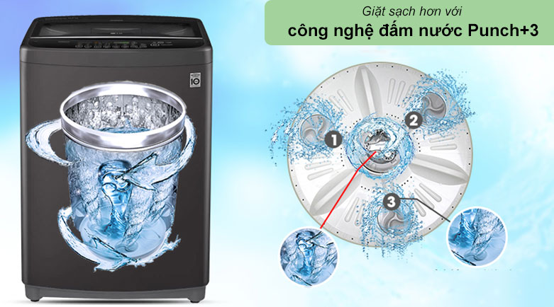 Máy giặt LG Inverter 11.5 kg T2351VSAB | Công nghệ đấm nước Punch+3