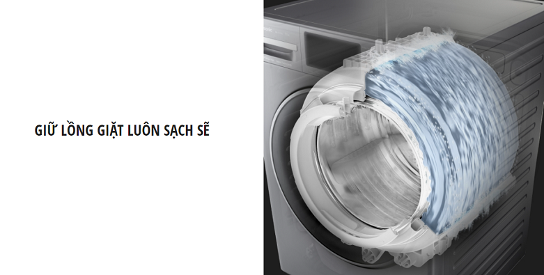 Máy giặt Panasonic Inverter 9.5 Kg NA-V95FX2BVT || Lồng giặt có khả năng tự vệ sinh