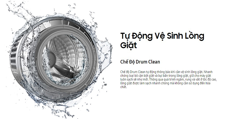 Máy giặt Samsung Inverter 8 kg WW80T3020WW/SV | Tự động vệ sinh lồng giặt