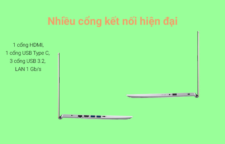 Laptop Acer Aspire 5 A514-54-51RB (NX.A2ASV.003) | Cổng kết nối hiện đại