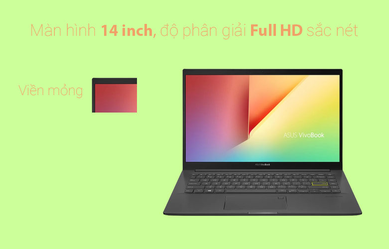 Laptop Asus Vivobook A415EA-EB360T | Trang bị màn hình 14" Full HD