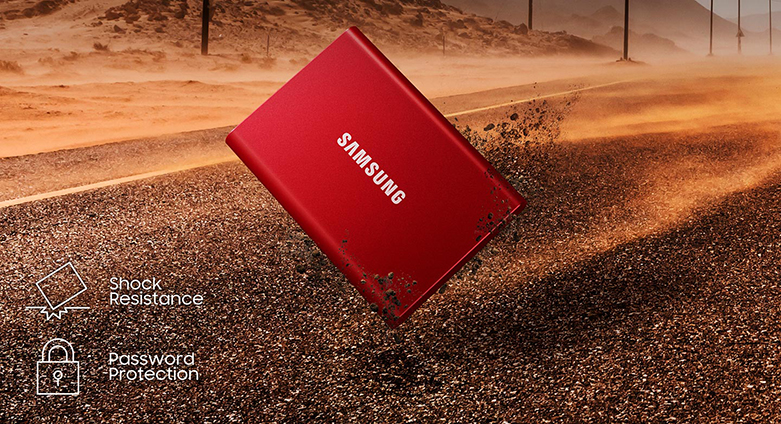 ổ cứng SSD Samsung Portable T7 Non Touch 1TB 2.5" (MU-PC1T0T/WW) (Xám) | Bảo mật dữ liệu