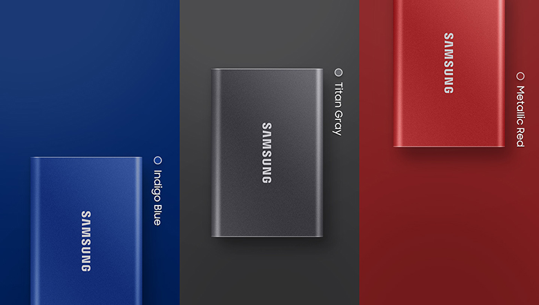 ổ cứng SSD Samsung Portable T7 Non Touch 1TB 2.5" (MU-PC1T0T/WW) (Xám) | dung lượng lưu trữ 1TB 