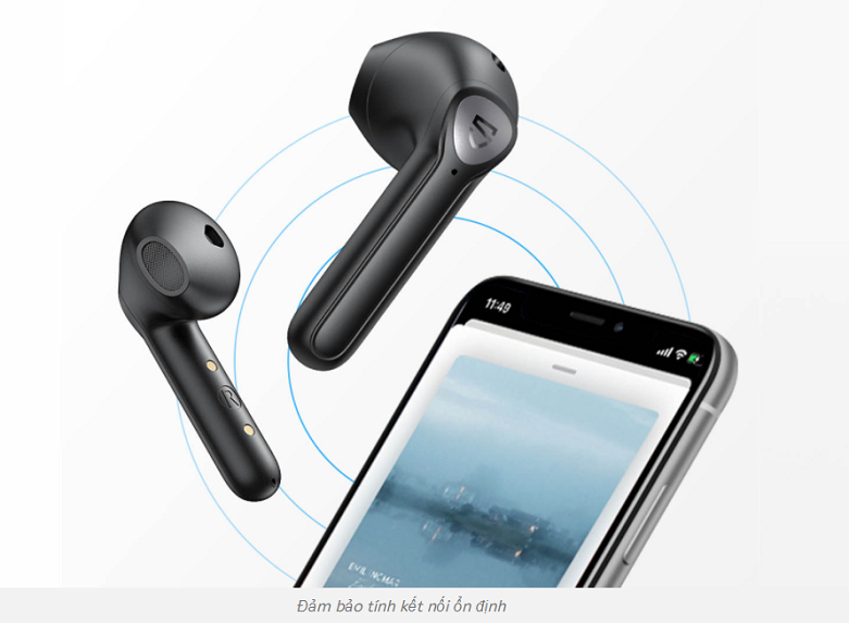 Tai nghe Bluetooth True Wireless Soundpeats TrueAir 2 (Đen)| Kết nối Bluetooth 5.2
