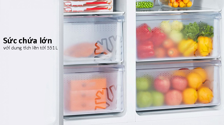 TỦ LẠNH CASPER SIDE BY SIDE 551L RS-575VBW | Sức chứa lớn